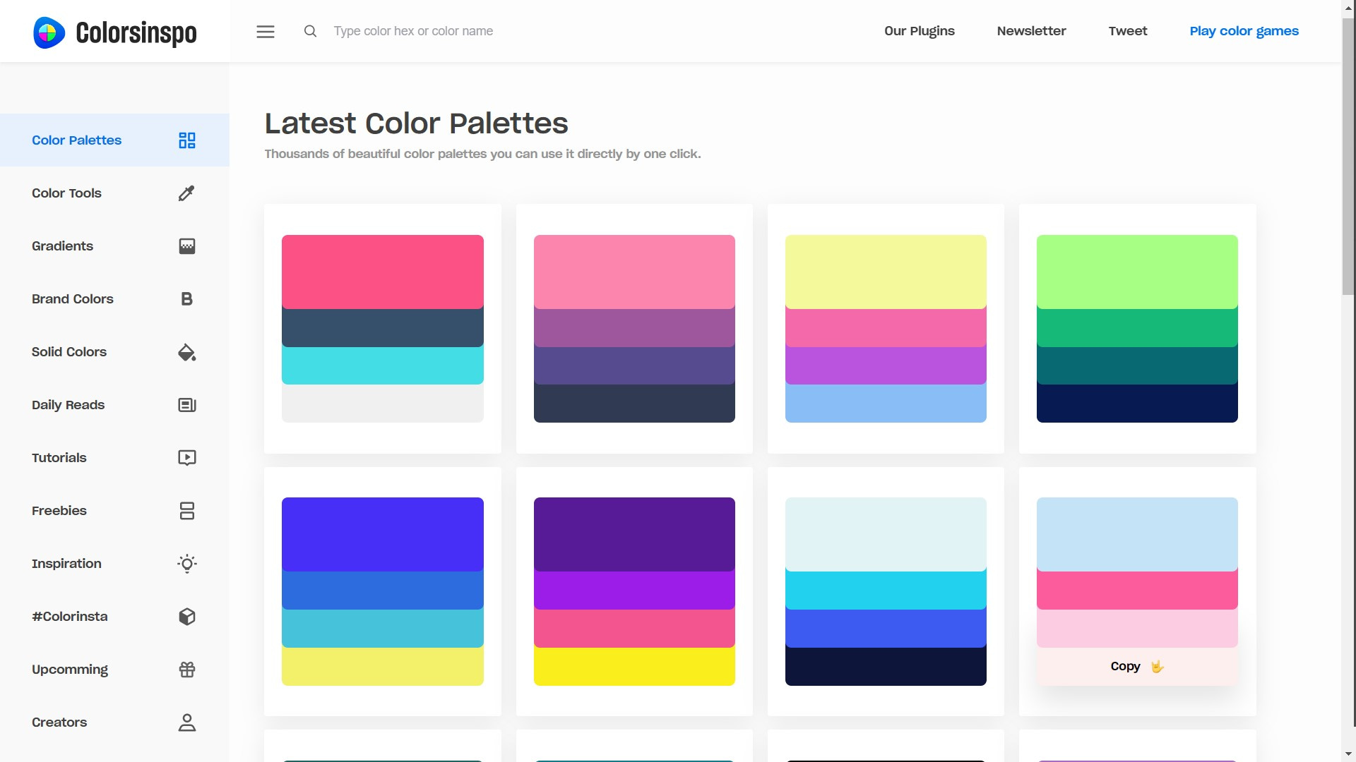 Colorsinspo - ColorPalettes Screenshot