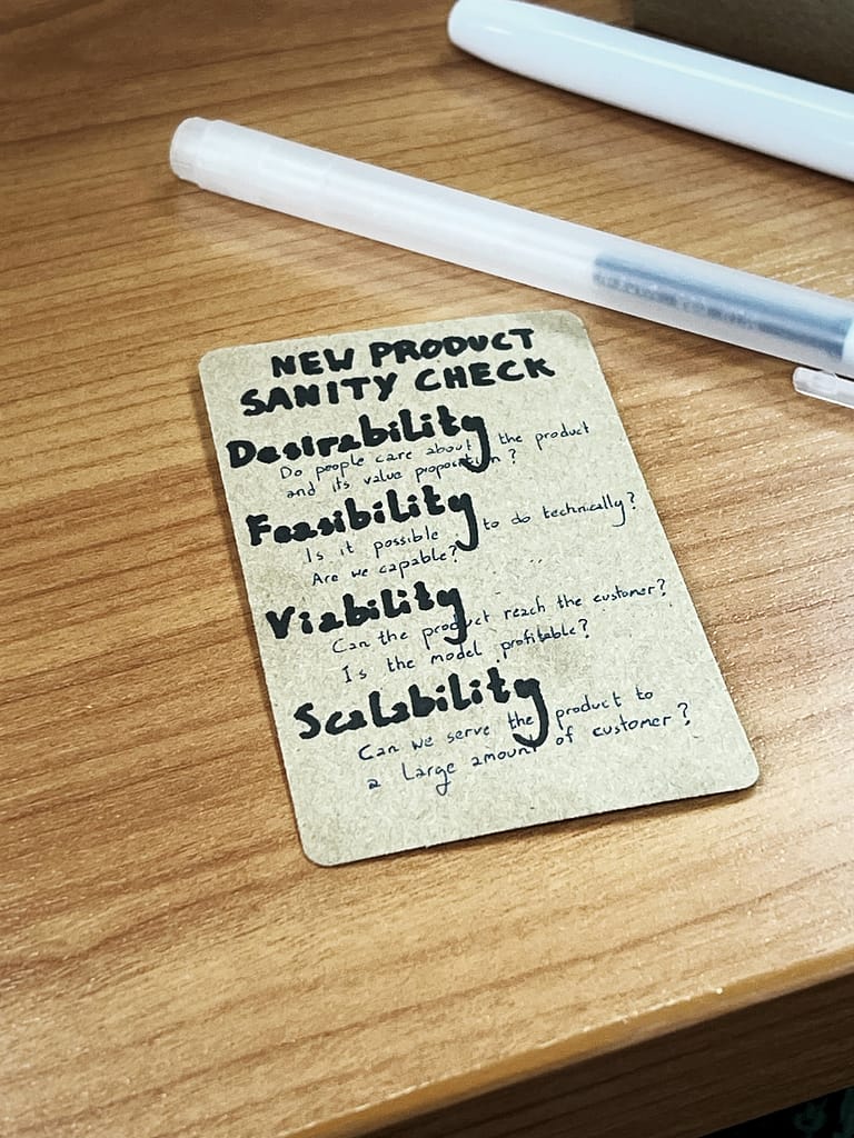 Business Project Sanity Check Brown Card